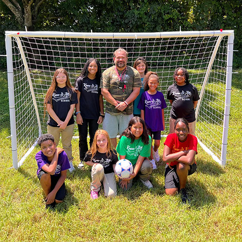 Soccer Team with Coach